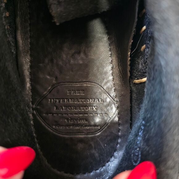 Visvim Moccasin Shoes Black Beaded Leather Folk Lace Up Casual Men’s main image 4